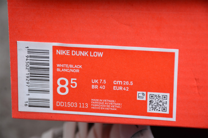 nike dunk low womens white black dd1503-113