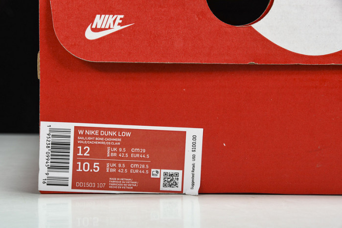 nike dunk low sail light bone - dd1503-107