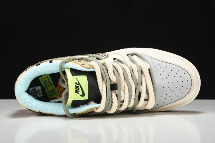 dunk low prm sb "cashew nut flower fl001