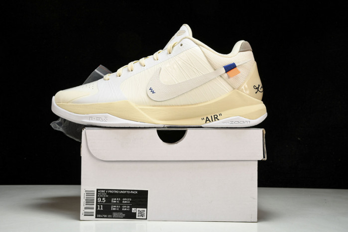 nike kobe 5 protro undefeated rice white db4796-101