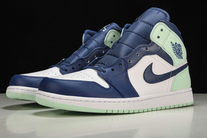 jordan 1 mid mystic navy mint foam - 554724-413