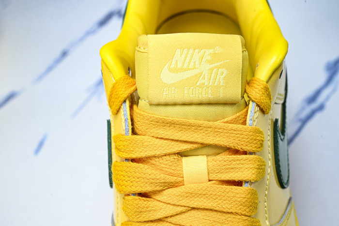 Nike Air Force 1 Low Patent Leather Topaz Gold Pine Green IO4489-700
