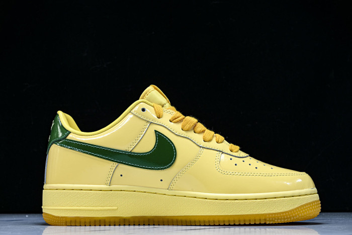 Nike Air Force 1 Low Patent Leather Topaz Gold Pine Green IO4489-700