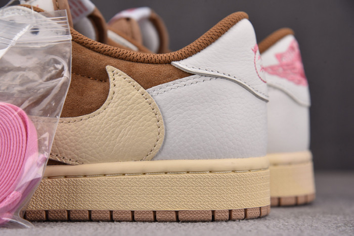 travis scott x air jordan 1 low og sail shy pink dm7866-106