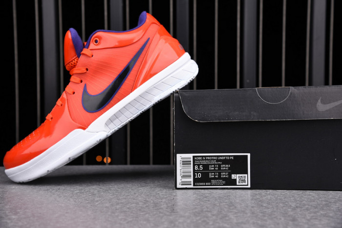 nike kobe 4 protro undefeated phoenix suns - cq3869-800