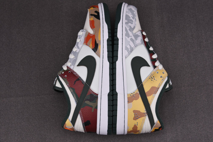 nike dunk low sail multi camo dh0957-100