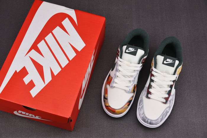 nike dunk low sail multi camo dh0957-100