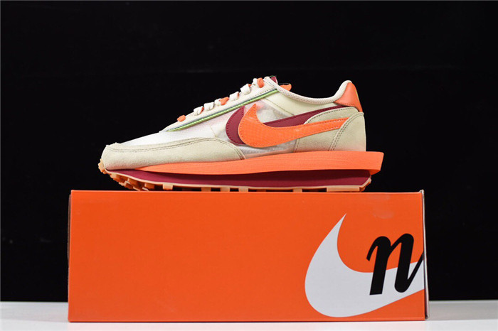 nike ldwaffle clot sacai net orange blaze - dh1347-100