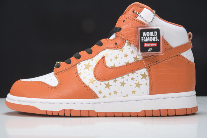 nike dunk high pro sb s*upre*me orange -307385-181
