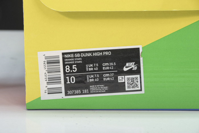 nike dunk high pro sb s*upre*me orange -307385-181