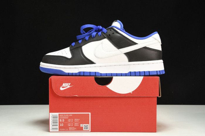 nike dunk low white black royal - fd9064-110