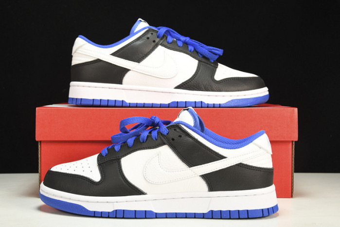 nike dunk low white black royal - fd9064-110