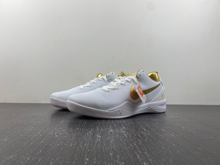 nike kobe 8 protro white metallic gold fv6325-102