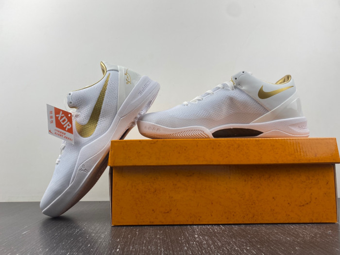 nike kobe 8 protro white metallic gold fv6325-102