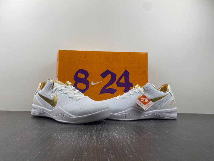 nike kobe 8 protro white metallic gold fv6325-102