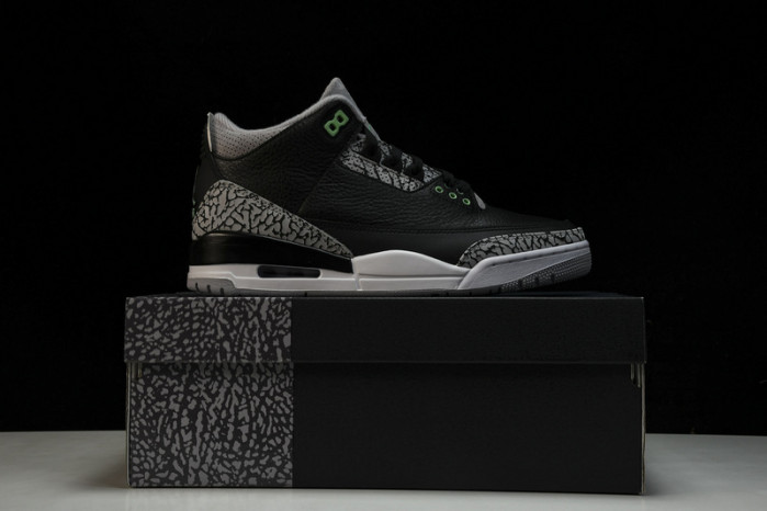 air jordan 3 "black/green glow" ct8532-031