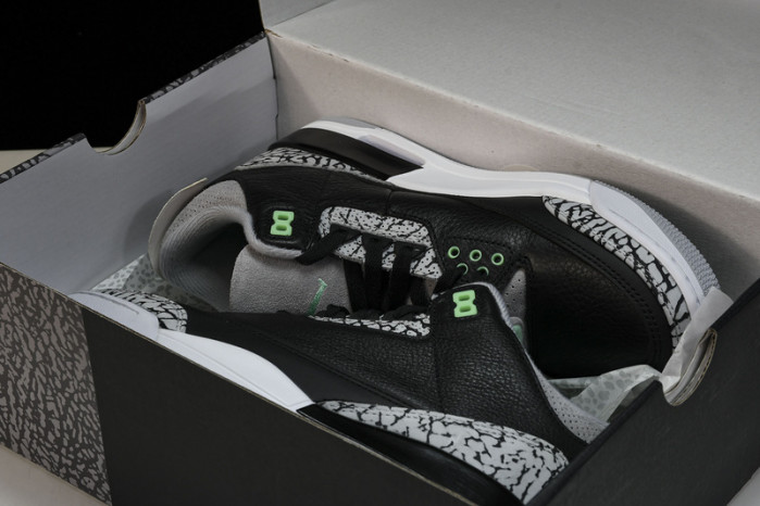 air jordan 3 "black/green glow" ct8532-031