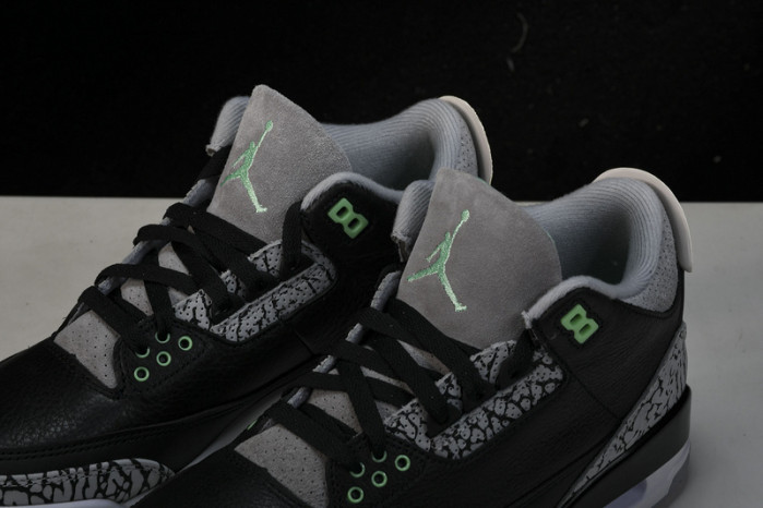 air jordan 3 "black/green glow" ct8532-031