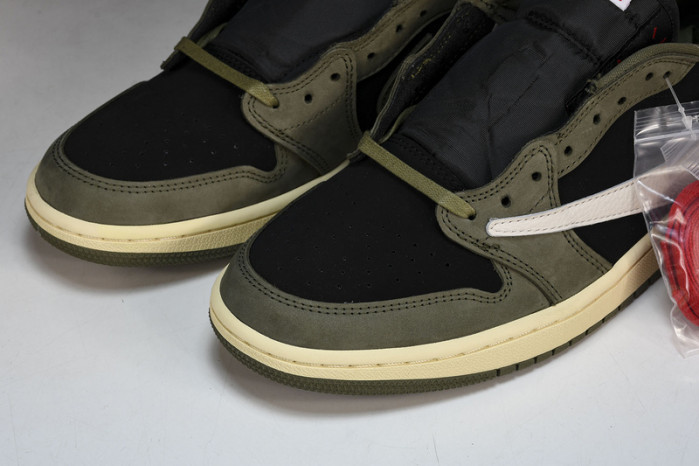 travis scott x air jordan 1 low "black olive" dm7866-002