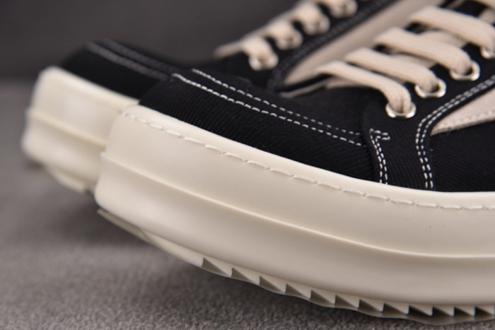 R1ck 0wens SNEAKERS copshpe OR-low top37 DRKSHDW BLACK （De*1m fabric）