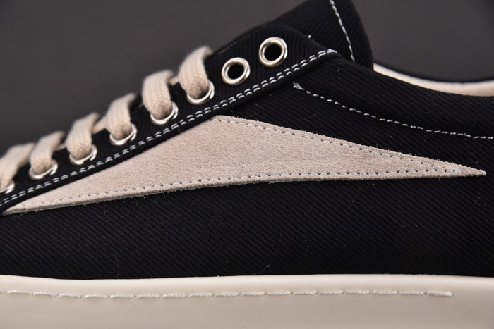 R1ck 0wens SNEAKERS copshpe OR-low top37 DRKSHDW BLACK （De*1m fabric）