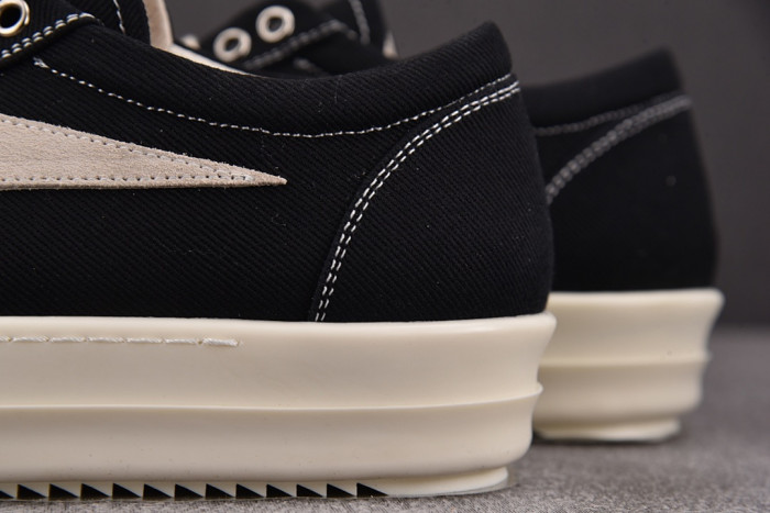 R1ck 0wens SNEAKERS copshpe OR-low top37 DRKSHDW BLACK （De*1m fabric）