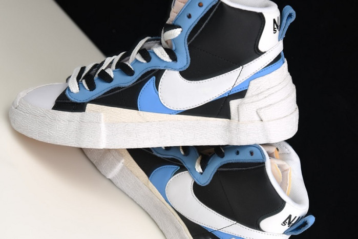 nike blazer high sacai white black legend blue - bv0072-001