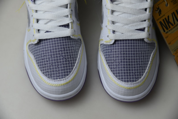 union la x nike dunk low court purple white grey yellow dj9649-500