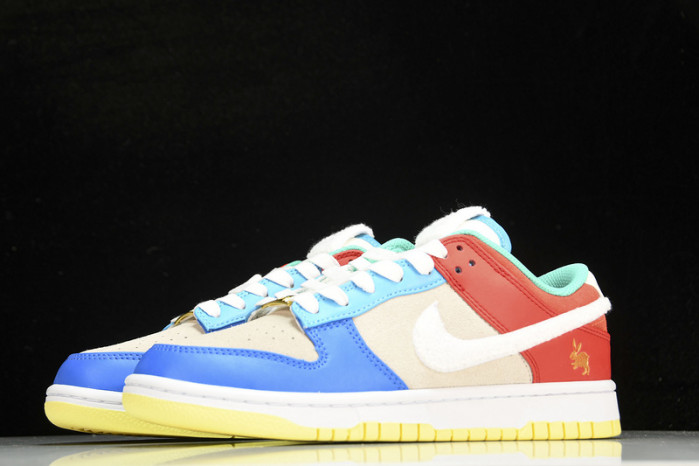 nike dunk low retro prm year of the rabbit blue orange cream shoes fd4203-111