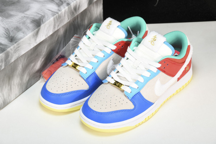 nike dunk low retro prm year of the rabbit blue orange cream shoes fd4203-111