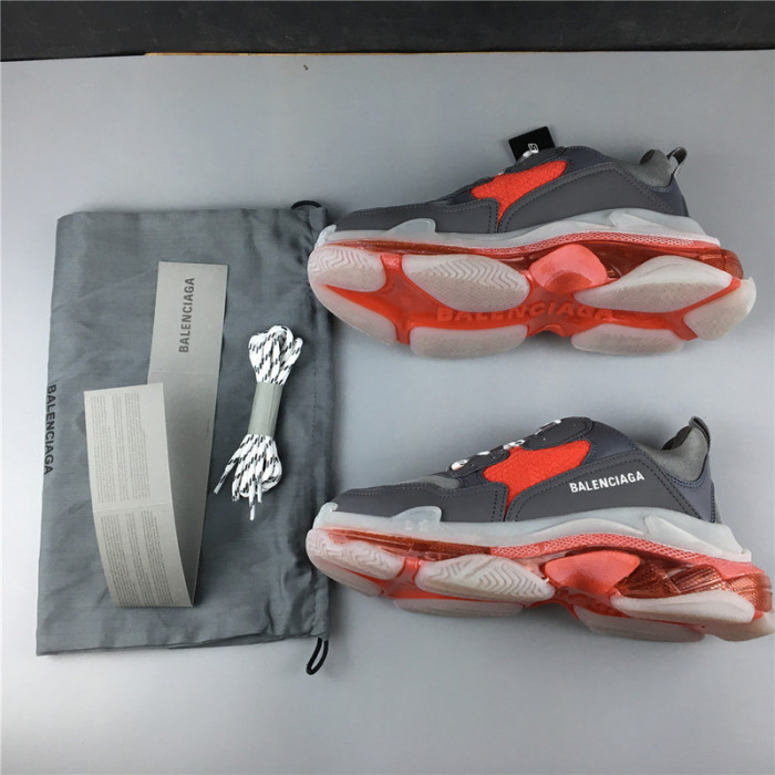 bl triple s trainers clear sole red grey 541624 w09oh 1010