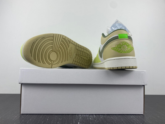 air jordan 1 low light olive pale citron fd9906-131