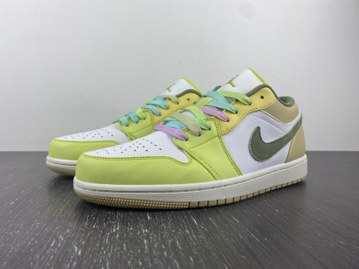 air jordan 1 low light olive pale citron fd9906-131