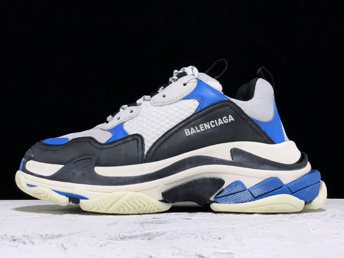 bl triple s trainers clear sole b;ack blue white 541624 w09oh 1007