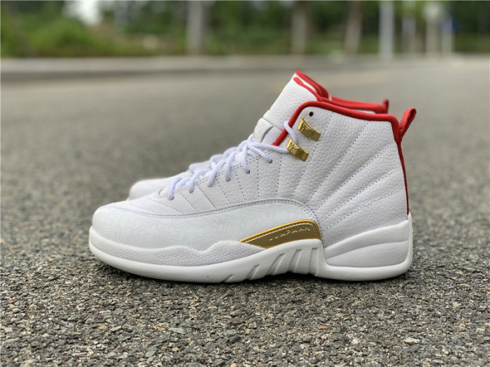 air jordan 12 fiba white university red 130690-107
