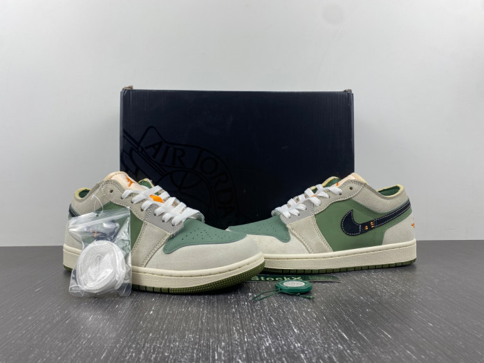 air jordan 1 low se craft "light olive" fd6819-300