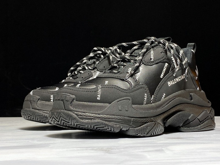 bl triple s trainers black letters 541624 w09o1 9013