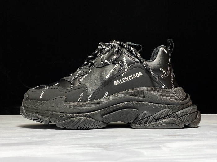 bl triple s trainers black letters 541624 w09o1 9013