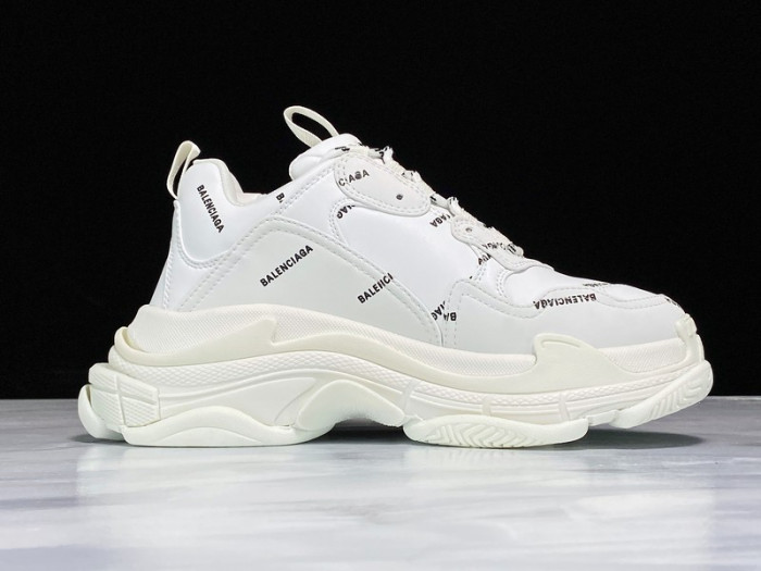 bl triple s trainers white letters 541624 w09o1 8013