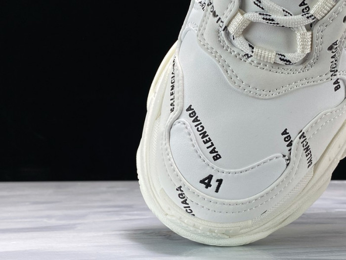 bl triple s trainers white letters 541624 w09o1 8013