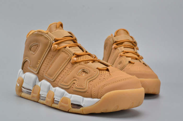 nike air more uptempo prm “wheat” brown mens aa4060-200