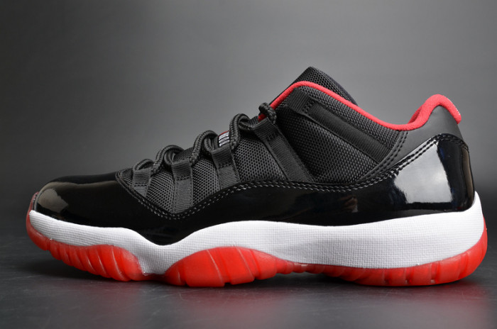 air jordan 11 retro lof "bred" black/ red mens 528895-012