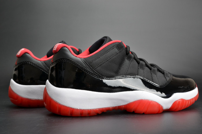 air jordan 11 retro lof "bred" black/ red mens 528895-012