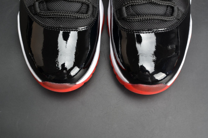 air jordan 11 retro lof "bred" black/ red mens 528895-012
