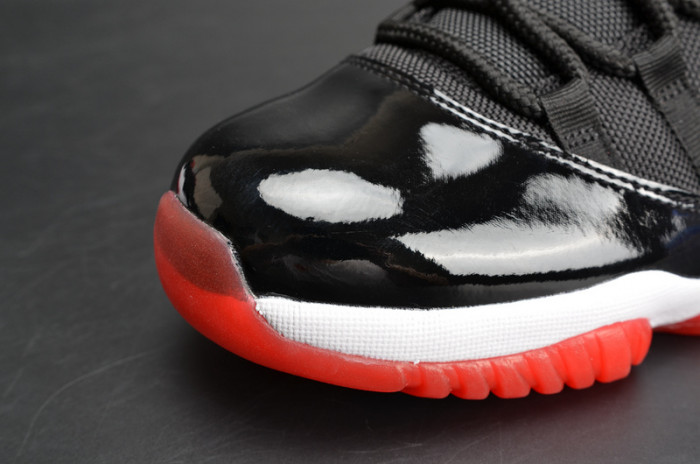 air jordan 11 retro lof "bred" black/ red mens 528895-012