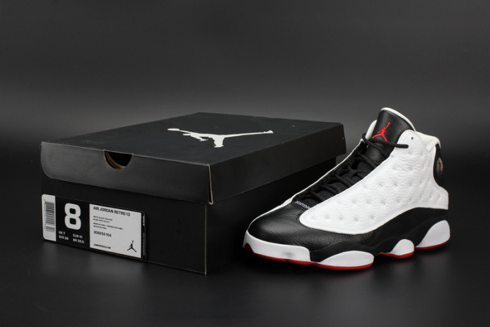 air jordan 13 retro "he got game" white/ black-true red mens 309259-104