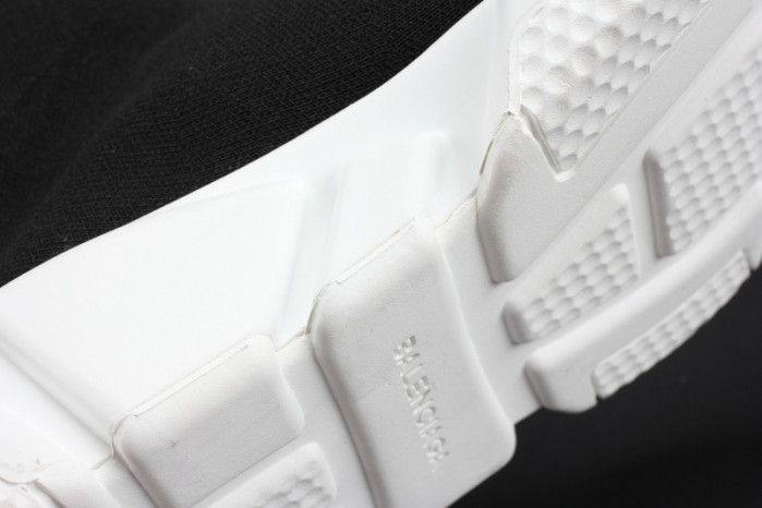 bl stretch mesh high top sneaker black white