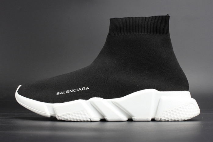 bl stretch mesh high top sneaker black white
