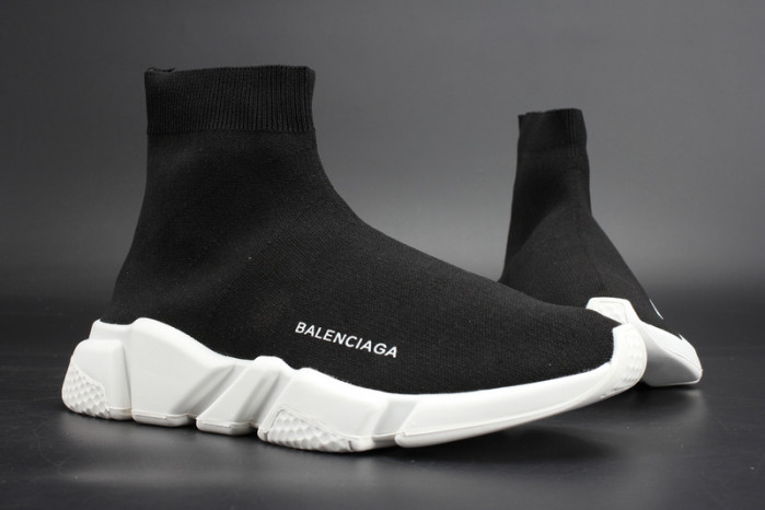 bl stretch mesh high top sneaker black white