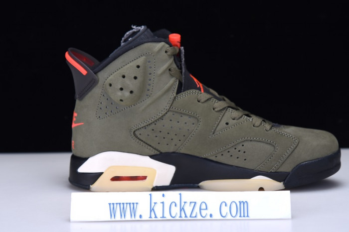 travis scott air jordan 6 medium olive - cn1084-200